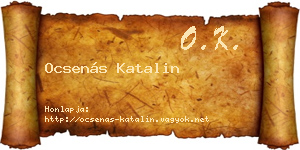Ocsenás Katalin névjegykártya