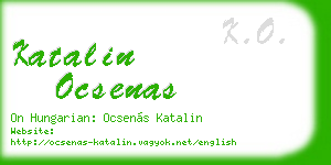 katalin ocsenas business card