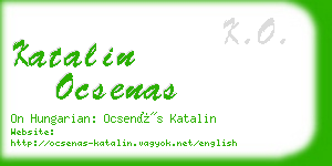 katalin ocsenas business card